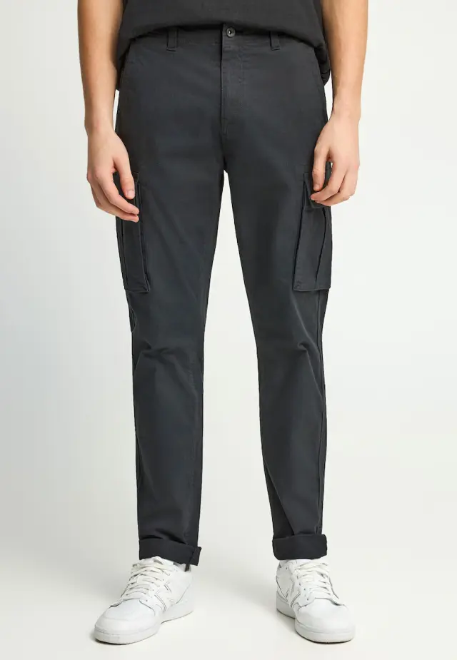 Funky Buddha Cargo Elastic Trousers in Regular Fit Black FBM013-002-02 - 40 3