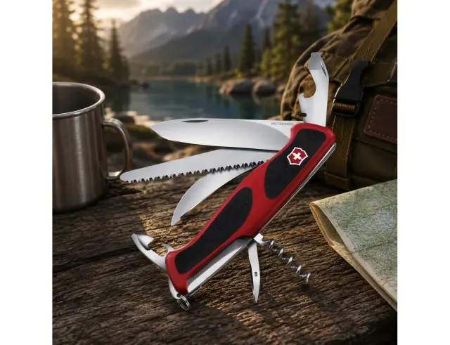 Ελβετικός Σουγιάς Victorinox Ranger 57 M Grip με 13 λειτουργίες και μήκος 13cm - Red0.9583.MC