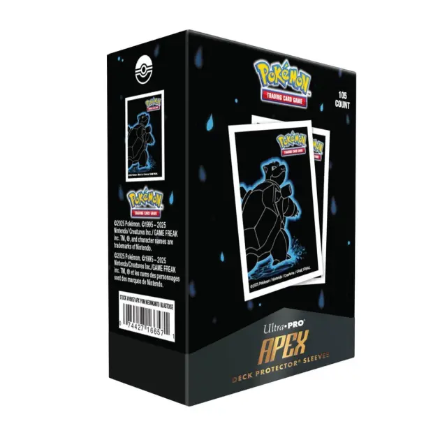 UP - Neon Kanto 105ct APEX Deck Protector Sleeves Blastoise for Pokémon