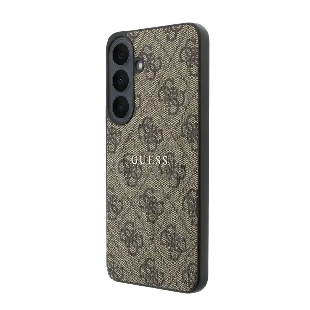 Guess PU Leather 4G Gold Frame Magnetic Case for Samsung Galaxy S26 FE Brown 2