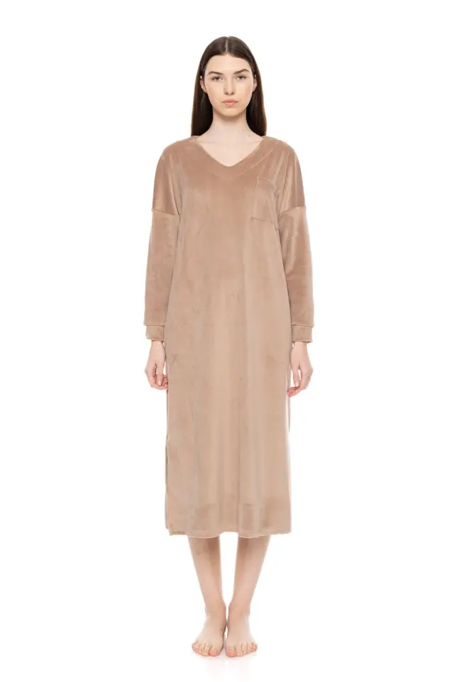 W1891 - Skin - NIGHTGOWN LONG SOFT VELVET - XL