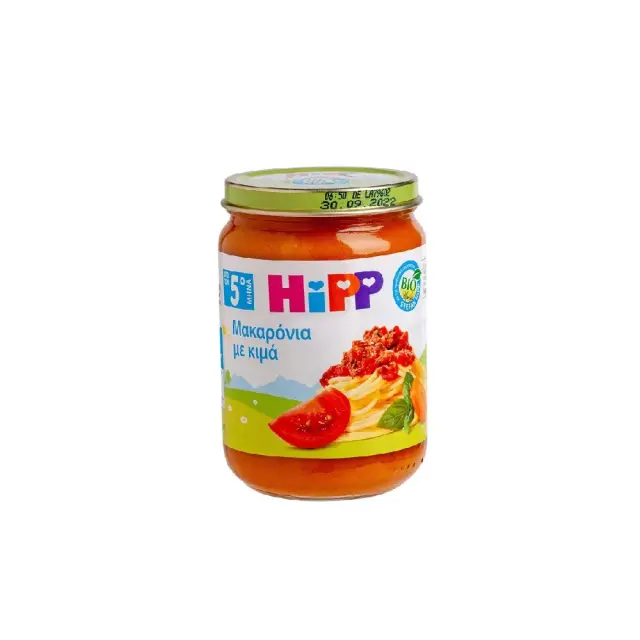 Hipp 4m+ Βρεφικό Γεύμα Μακαρόνια με Κιμά Βιολογικής Καλλιέργειας, 190gr