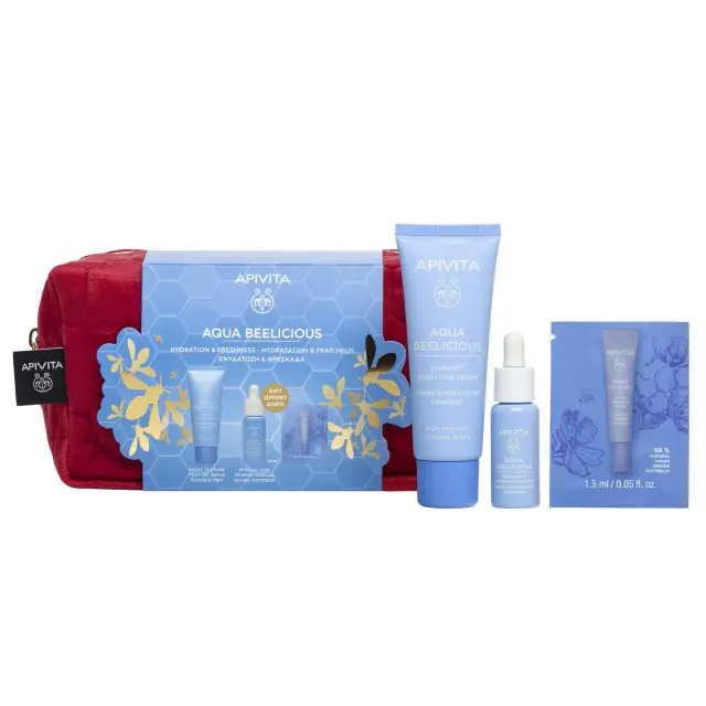 Apivita Aqua Beelicious Σετ Περιποίησης για Ενυδάτωση με Κρέμα Προσώπου , Νεσεσέρ , Serum & Κρέμα Ματιών 4τμχ