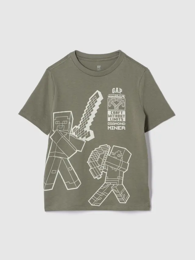 GapKids &# Minecraft Graphic Μπλούζα mesculen green