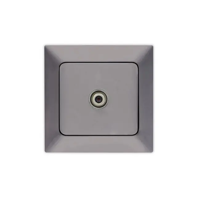 Πρίζα Tv F Connector Γραφίτης 8.2x8.2x3.6cm