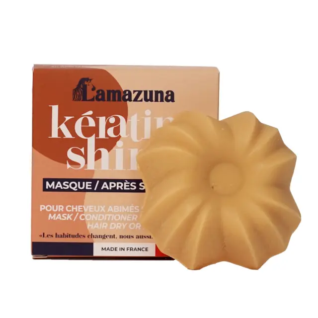 Lamazuna Solid Keratin shine mask & conditioner - Βιολογική Στερεή Μάσκα Μαλλιών & Conditioner Κερατίνης
