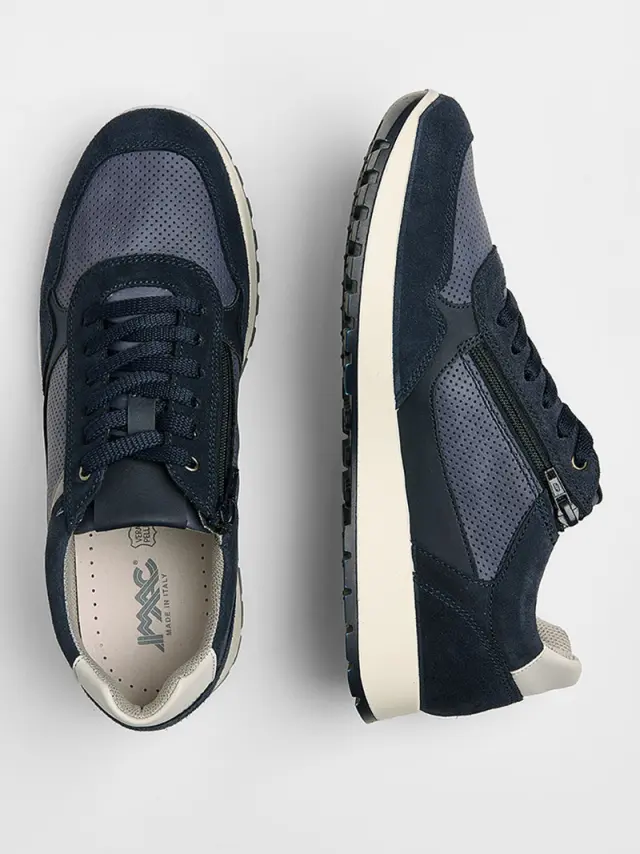 Imac Sneakers Ανδρικό δέρμα/δέρμα Nubuck Μπλέ IMA/751720 NAVY 3