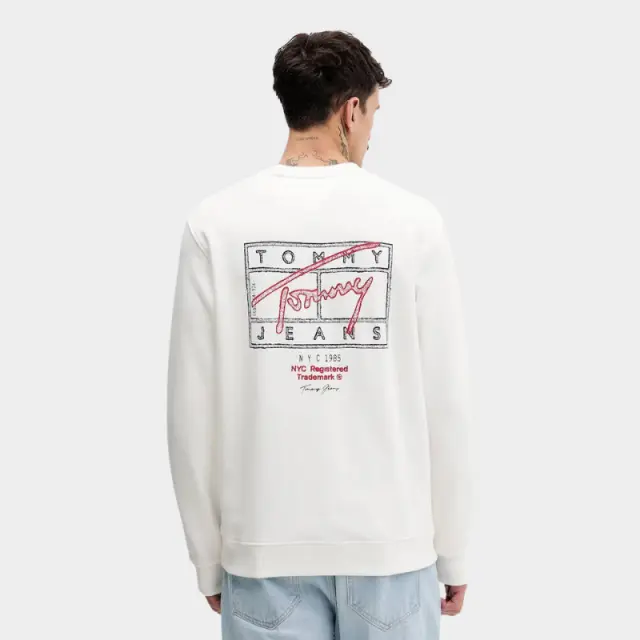 Tommy Hilfiger - Ανδρικό Φούτερ Tjm Entry Dna Play Regular Fit DM0DM22366-YBL Λευκό - 3XL 2