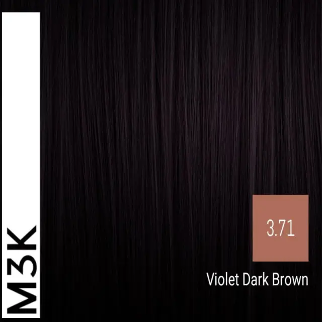 Sensus M3K Permanent Hair Color 3.71 Violet Dark Brown - (μόνιμη βαφή καστανό σκούρο βιολέ) 2
