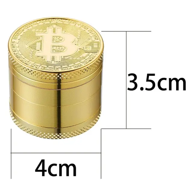 Grinder Τρίφτης Μεταλλικός Champ Bitcoin Gold 40mm - 4 Parts 2