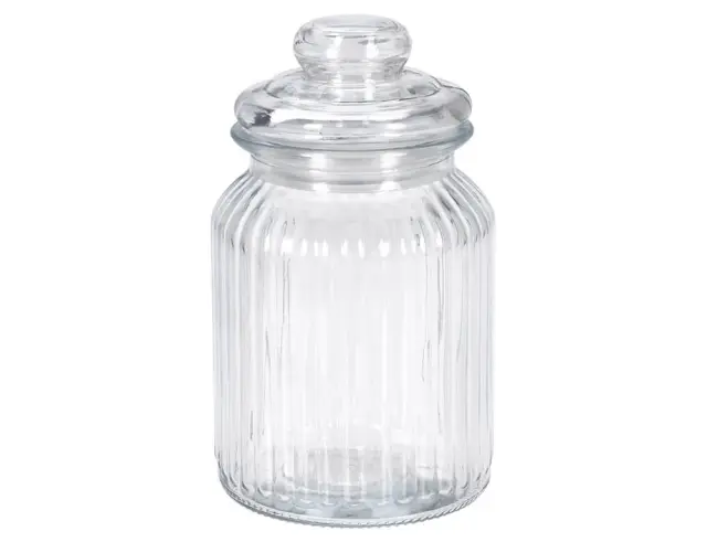 Γυάλινο βάζο Excellent Houseware με καπάκι, Χωρητικότητας 750ml, 10x19cm CD1002950