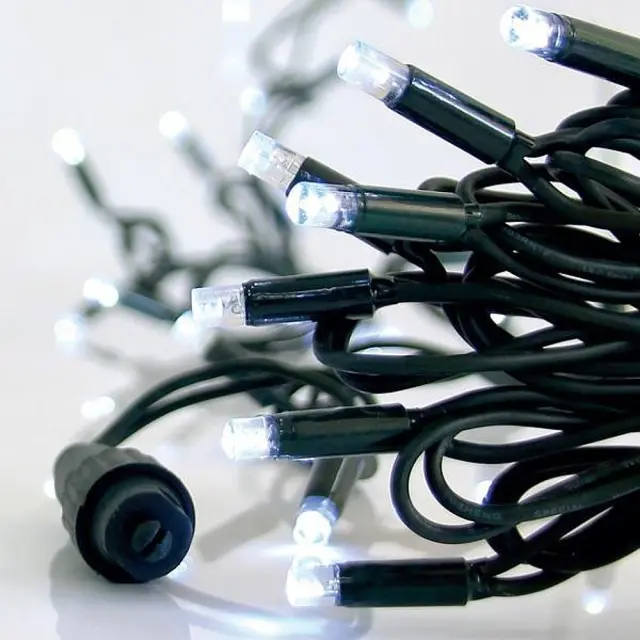 100 LED Επέκταση Ως 9 Χωρίς Μετασχηματιστή Πράσινο Καλώδιο Λευκό Φως IP65