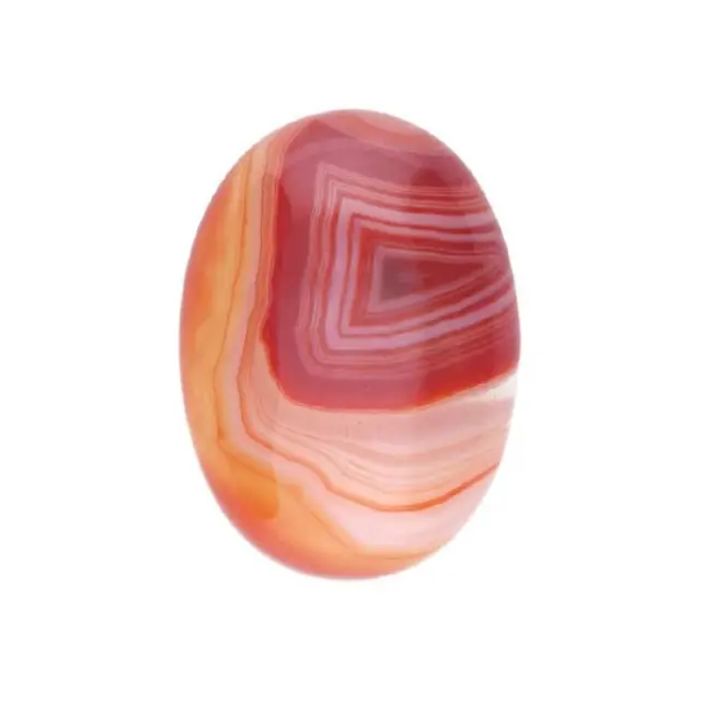 Καμπουσόν Αχάτης Striped Red - Οβάλ 13x18mm - 2τεμ