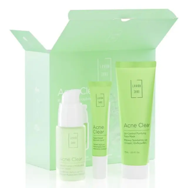 LAVISH CARE PROMO Acne Clear Sebum Control Ενυδατική Κρέμα 30ml - Blemish Spot Τοπική Κρέμα Καταπράυνσης 15ml - Oil Control Καταπραϋντική Μάσκα Προσώπου 75ml