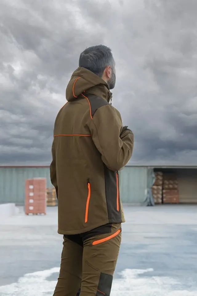 Κυνηγετικό Ελαστικό Softshell Jacket Cofra Klarbo clay brown/black/orange 3