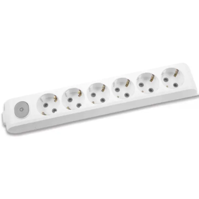 X-tendia White Six Gang Socket Switch Earth CP