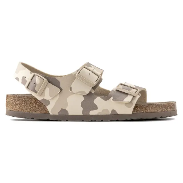 Birkenstock Πέδιλα Unisex Birko-Flor(ανθεκτικό υλικό της Birkenstock-επιτρέπει την επαφή με το νερό) Μπεζ BIR/MILANO SOFT 1022456 CAM GRA