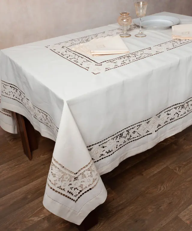 Χειροποίητο τραπεζομάντηλο 682 (170cm x 270cm) μπεζ - -