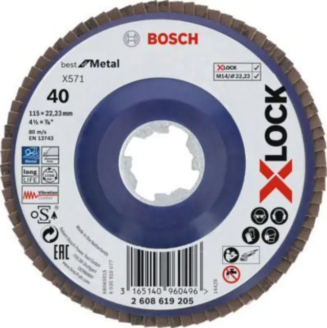 Bosch 2608619211 - Δίσκος με Φύλλα X-Lock X571 Best for Metal G80 125mm 1τμχ