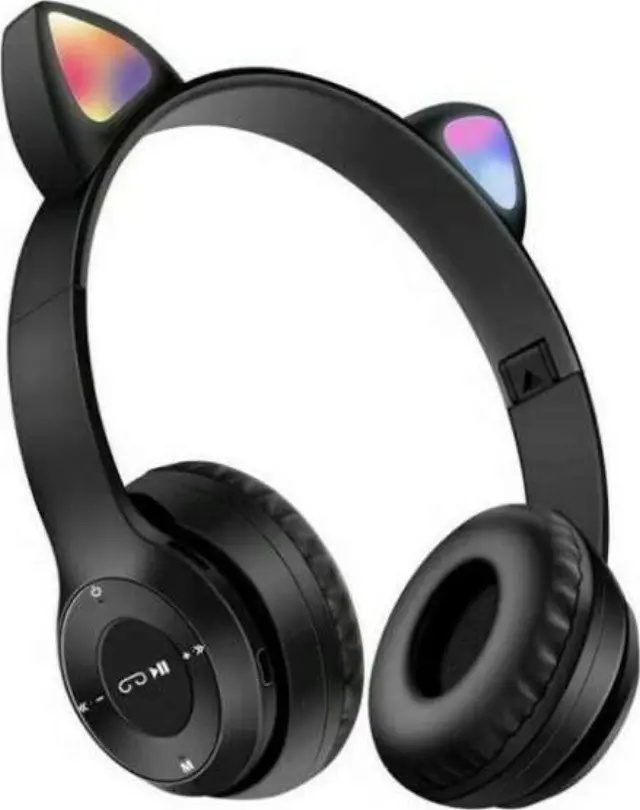 Cat ears ασύρματα/ενσύρματα ακουστικά on ear P47M ΜΑΥΡΟ