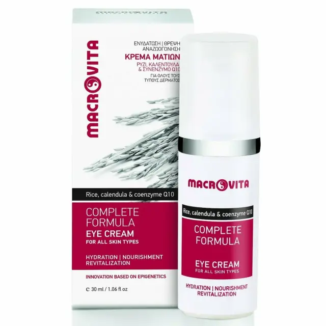 Macrovita Complete Formula Ενυδατική & Αντιγηραντική Κρέμα Ματιών με Υαλουρονικό Οξύ 30ml