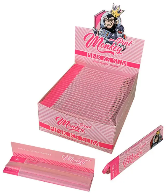 Monkey King Χαρτάκια Ροζ - Pink King Size Slim 32φ. 2
