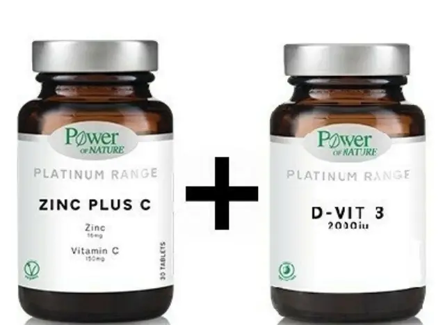 Power Of Nature Premium Scientific Formulation 16mg 2000iu Platinum Range Zinc Plus C 30 ταμπλέτες & D-vit 3 2000iu 20 ταμπλέτες 2