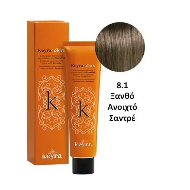 Keyra Επαγγελματική Βαφή Μαλλιών 100ml Νο8.1-Ξανθό Ανοιχτό Σαντρέ