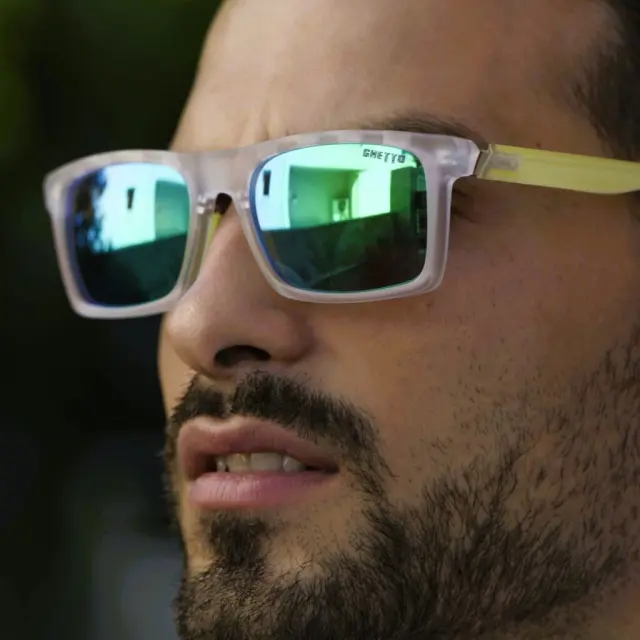 Ghetto Simple Outdoor Sunglasses ClearGreen Frame Unisex 2