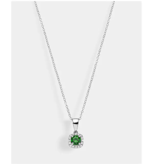 Vogue Κολιέ με σμαραγδί zircon από επιροδιωμένο Ασήμι 925° 20177154453