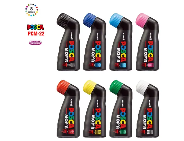 Μαρκαδόρος Σχεδίου Uni Posca Mop'r PCM-22 με πάχος μύτης 3.0-19.0mm - PinkPCM-22 - POZ 2