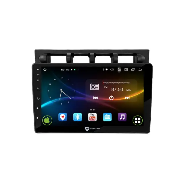 VenCore Οθόνη Multimedia Android 15 9" 9109A MTK6762 Octa-Core 2GB/32GB IPS με Πρόσοψη, CarPlay, Android Auto και Υποστήριξη Κάμερας Οπισθοπορείας AHD για Kia Picanto 2004-2007 – Μαύρη (3236-10007-0469B) 2