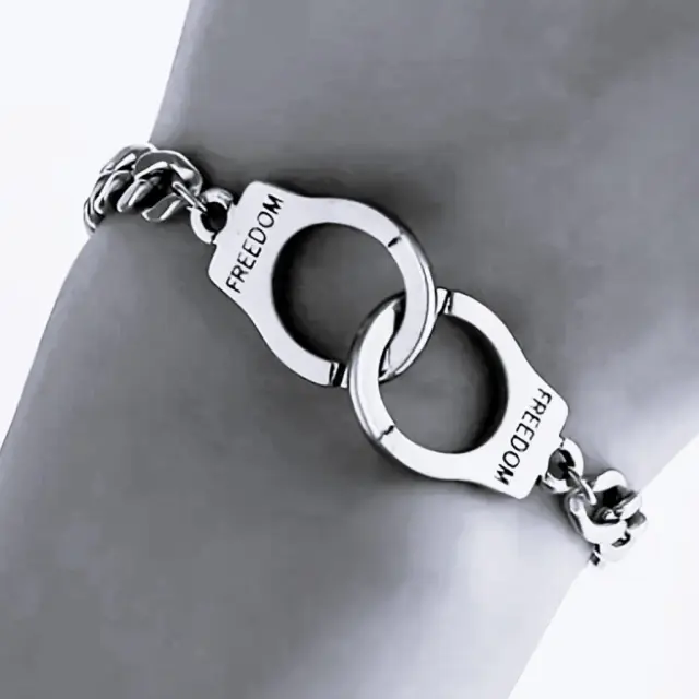 Ghetto New Bracelet Handcuffs Stainless Steel 2