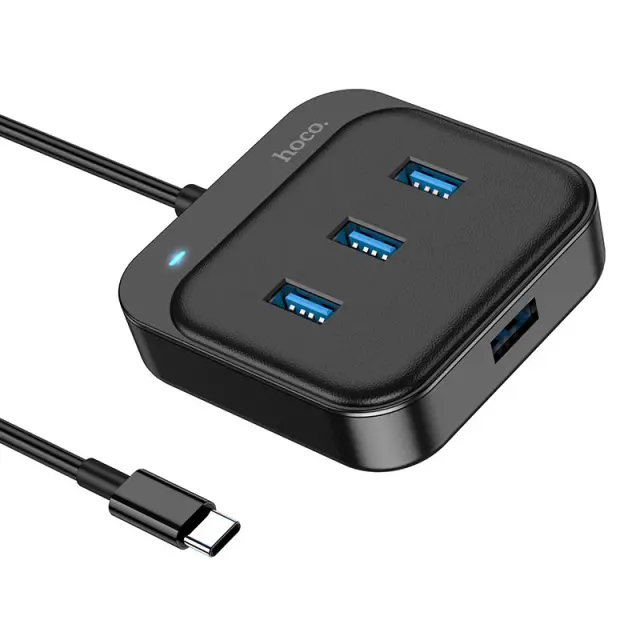 Hub USB-C Hoco HB31 Easy 4-in-1 με 4 χ USB3.0 Μαύρο 20cm 3