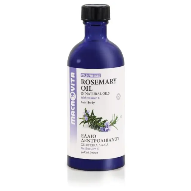 Macrovita Cold Pressed Rosemary Oil In Natural Oils With Vitamin E Body + Hair 100ml