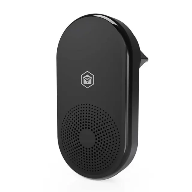 Ασύρματο plug-in smart εσωτερικό κουδούνι, σε μαύρο χρώμα.