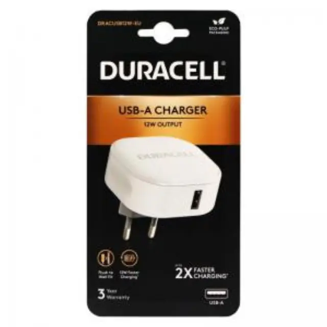 Φορτιστής Ταξιδίου Duracell με Έξοδο USB A 12W 2.4A Λευκό N58830 2