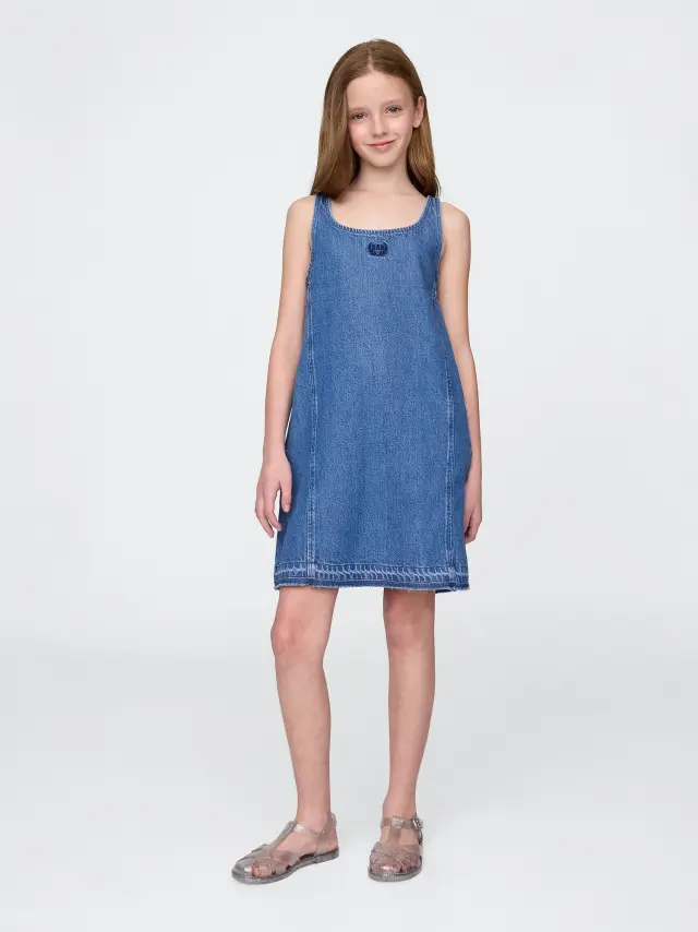 Παιδικό Φόρεμα Τζιν UltraSoft με Λογότυπο Gap medium wash