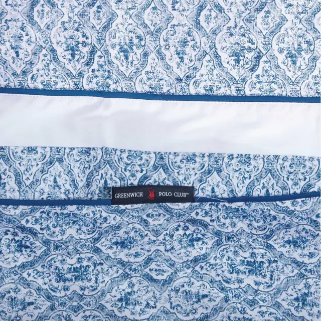Σετ Σεντόνια 260x280 King Size Essential Greenwich Polo Club 2268 Blue-White Χωρίς Λάστιχο100% Βαμβακοσατέν 3