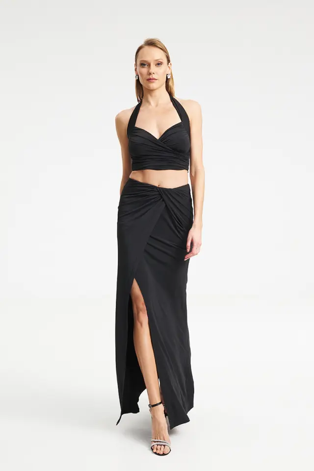 Maxi Φούστα με Draped Δέσιμο & Σκίσιμο MAIA SKIRT - XS 3