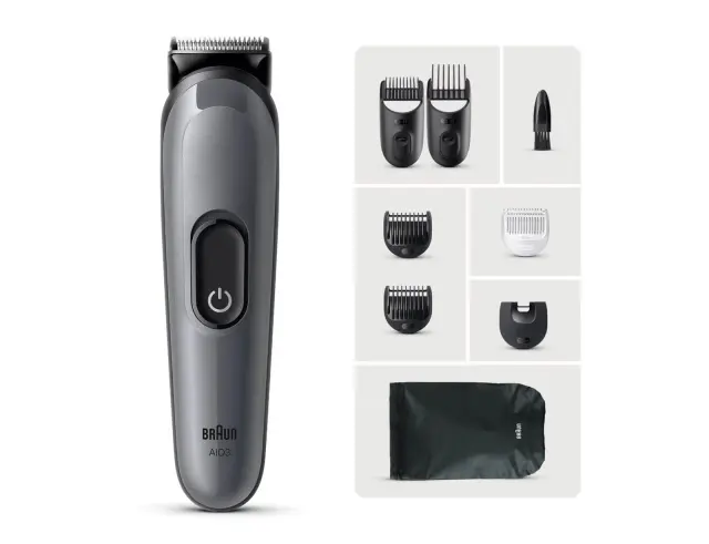 Σετ Ανδρικής Περιποίησης 8 σε 1 Braun Series 3 AIO3540 με 8 εξαρτήματα και 14 ρυθμίσεις κοπής AIO3540