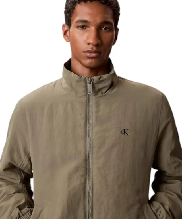 Calvin Klein - Ανδρικό Τζάκετ Ls Padded Nylon Harrigton LV04RG500G-LDY Λαδί