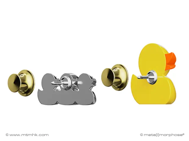 Metalmorphose Σετ 2 Καρφίτσες / 3D Metal Fashion Pins: Duck & 3 Ducklings 3