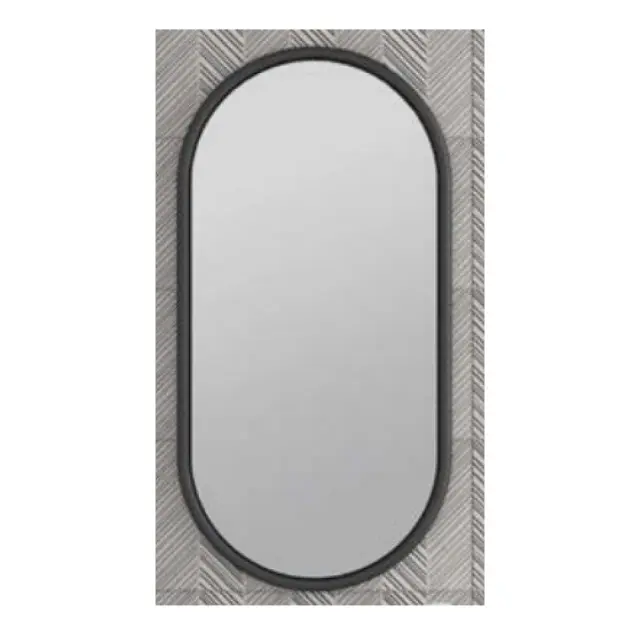 Ivy Oval Καθρέπτης Μπάνιου 50x100cm Μαύρος