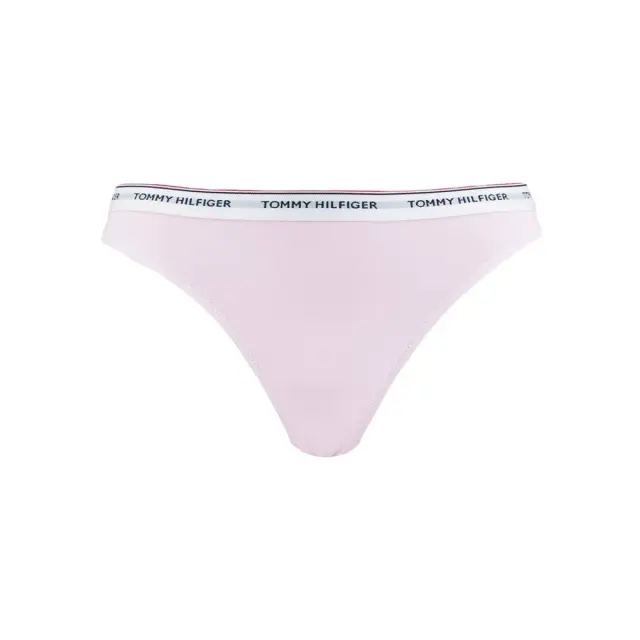 Tommy Hilfiger Γυναικείο String Small Logo Thong - Τριπλό Πακέτο, Χρώμα Fierce Red-Blue Spell-Pearly Pink - XL 2