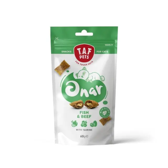 Taf Pets Onar Λιχουδιά Γάτας Σνακ με Ψάρι και Μοσχάρι 60gr