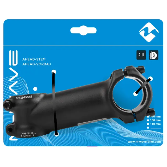 ΛΑΙΜΟΣ M-WAVE ST-M3.1 ΑΛΟΥΜΙΝΙΟΥ 31.8mm 100mm ΜΑΥΡΟ 404524 2