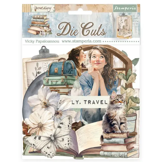 Die Cuts Stamperia, Secret Diary