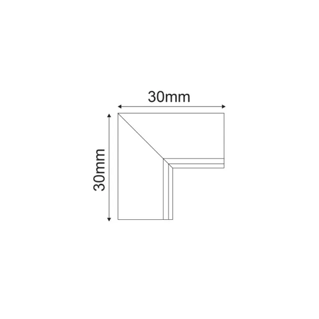 Aca Light ΜΑΥΡΗ ΓΩΝΙΑ 90° ΣΥΝΔΕΣΜΟΣ ΓΙΑ ΜΙΝΙ ΜΑΓΝΗΤΙΚΗ ΡΑΓΑ TRIMLESS 2