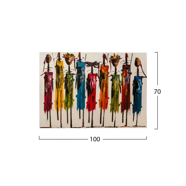 ΠΙΝΑΚΑΣ ΚΑΜΒΑΣ COLORFUL AFRICAN ART FB97197.02 100X3X70 εκ. 2